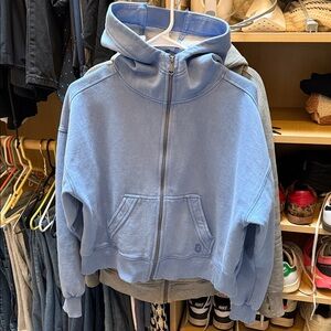 Free People Movement Light Blue Full Zip Hoodie Sweatshirt